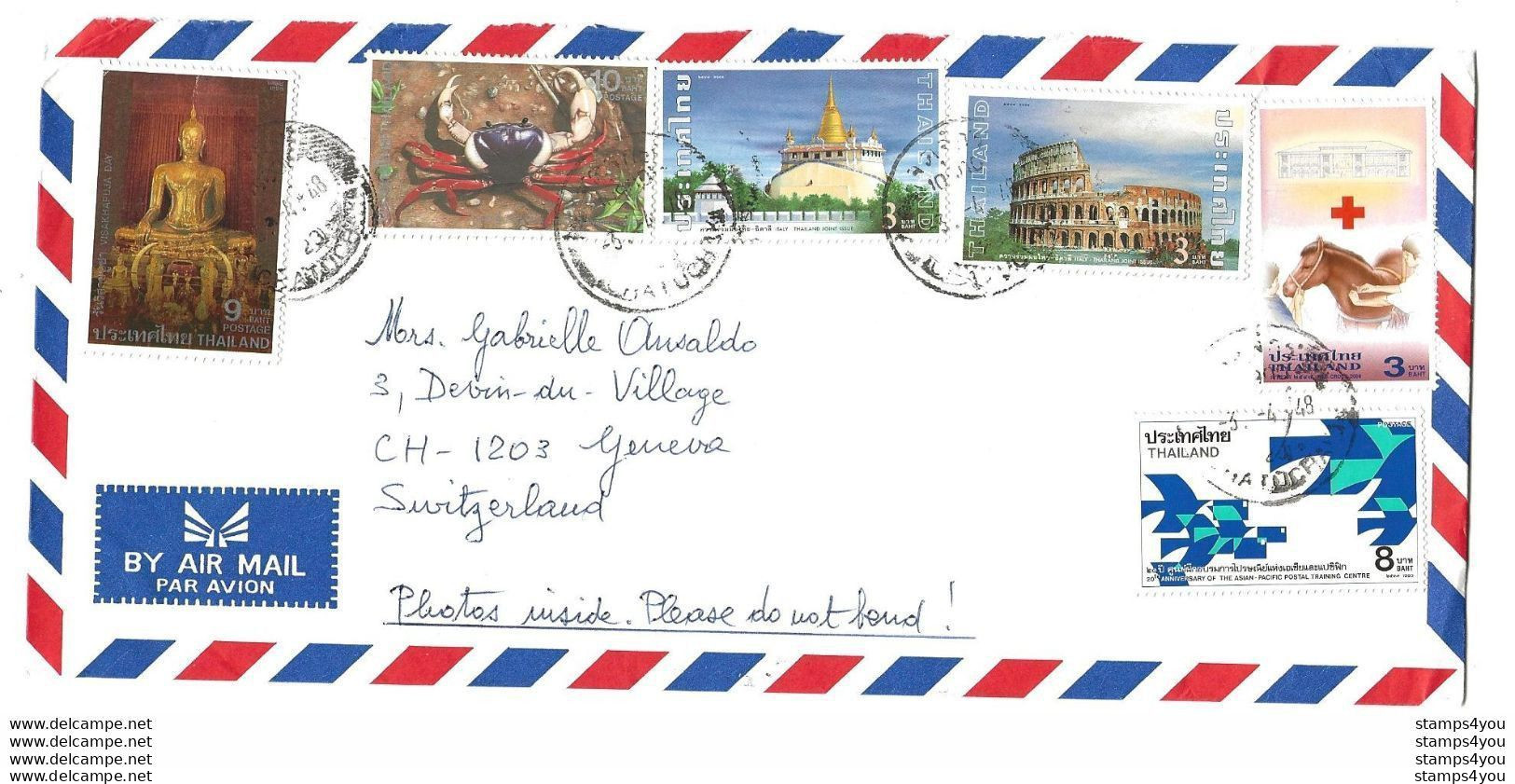 G 45 - Enveloppe Envoyée De Bangkok En Suisse - Thaïlande