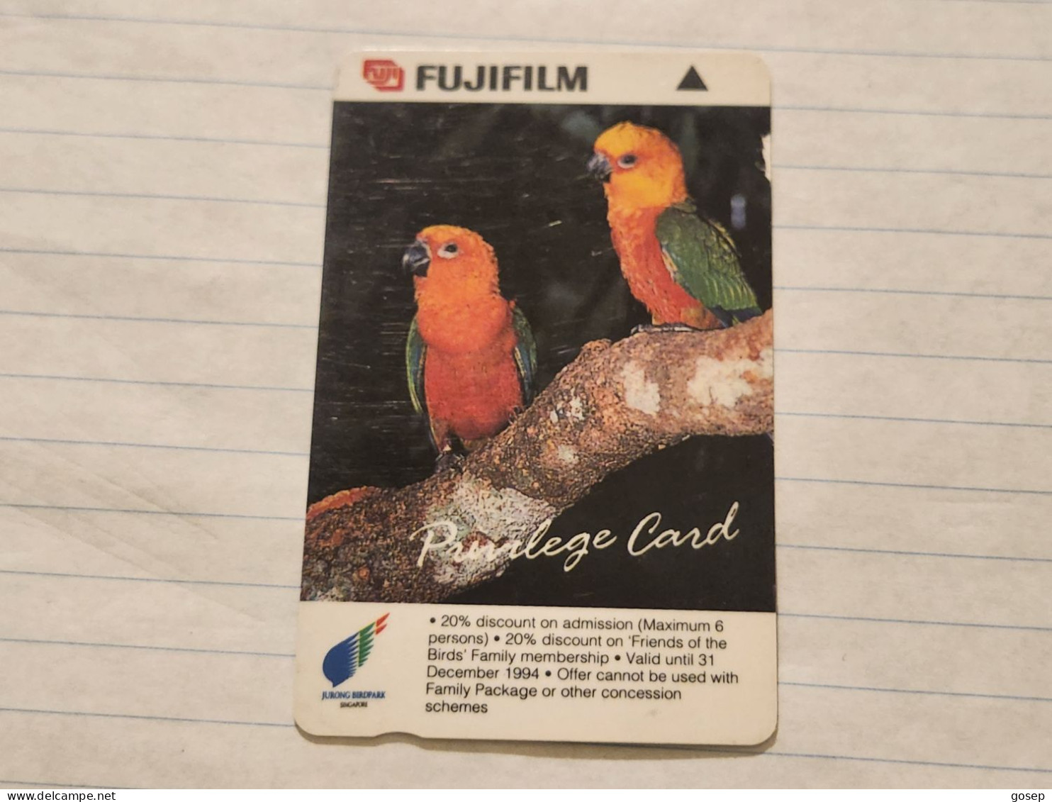 SINGAPORE-(7SFUF)-Bird Park 2-(186)(7SFUF-033742)($2)(tirage-55.000)-used Card+1card Prepiad Free - Singapour