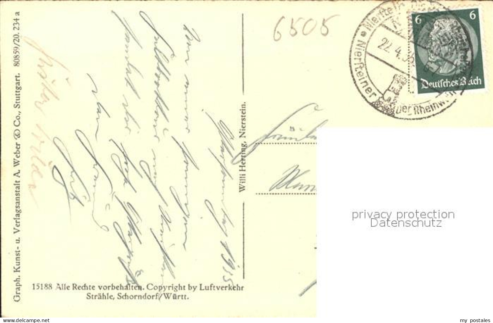 41593743 Nierstein Rhein Luftaufnahme Nierstein - Nierstein