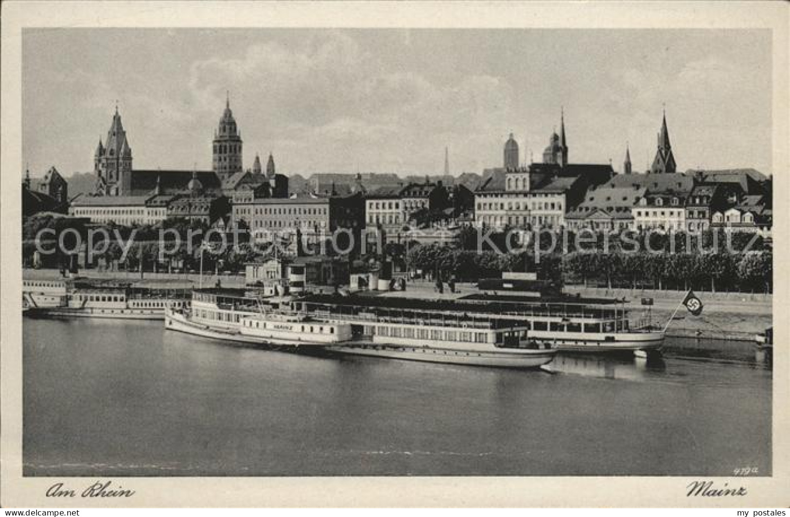 41593298 Mainz Rhein Partie Am Rhein Mit Ausflugsschiffen Mainz Rhein - Mainz