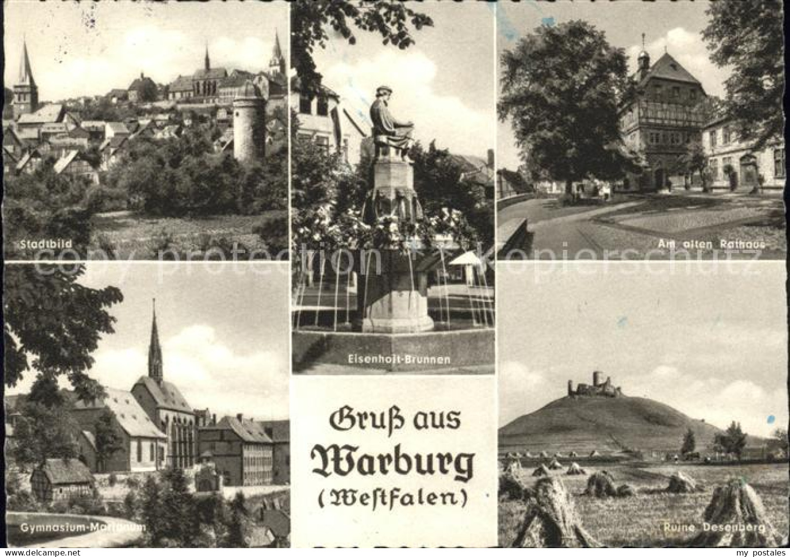 41593190 Warburg Westfalen Rathaus Ruine Desenberg Gymnasium Warburg - Warburg
