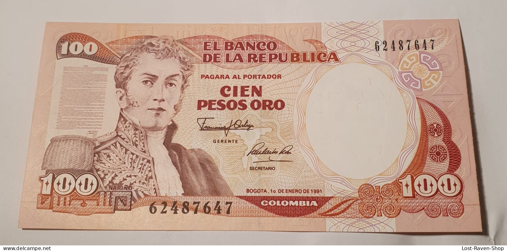 100 Pesos Oro - Kolumbien - Paraguay