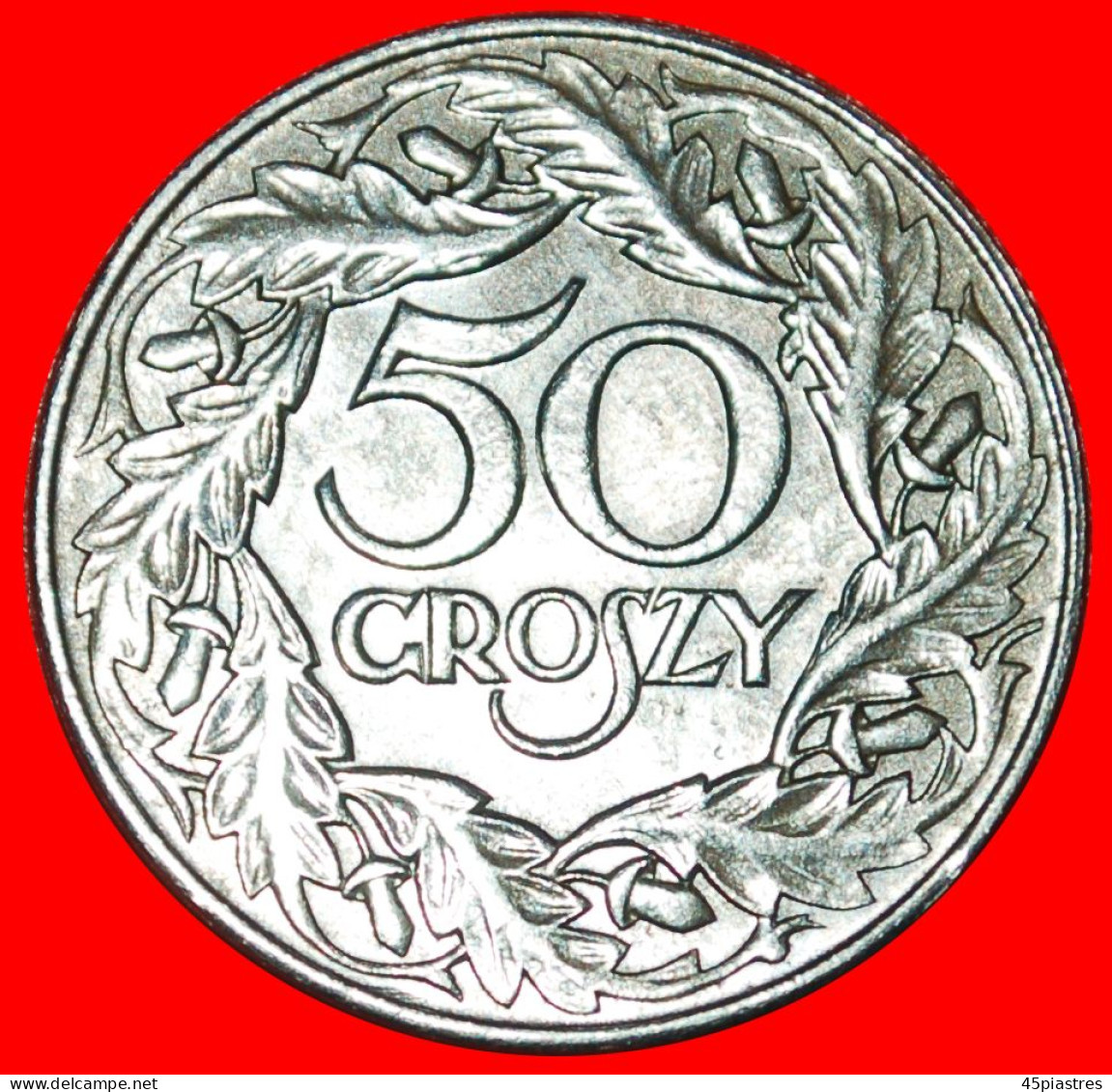 * OCCUPATION BY GERMANY (1939-1944): POLAND  50 GROSHES 1938 UNCOMMON!  · LOW START ·  NO RESERVE! - Acuñes Militares - 2° Guerra Mundial