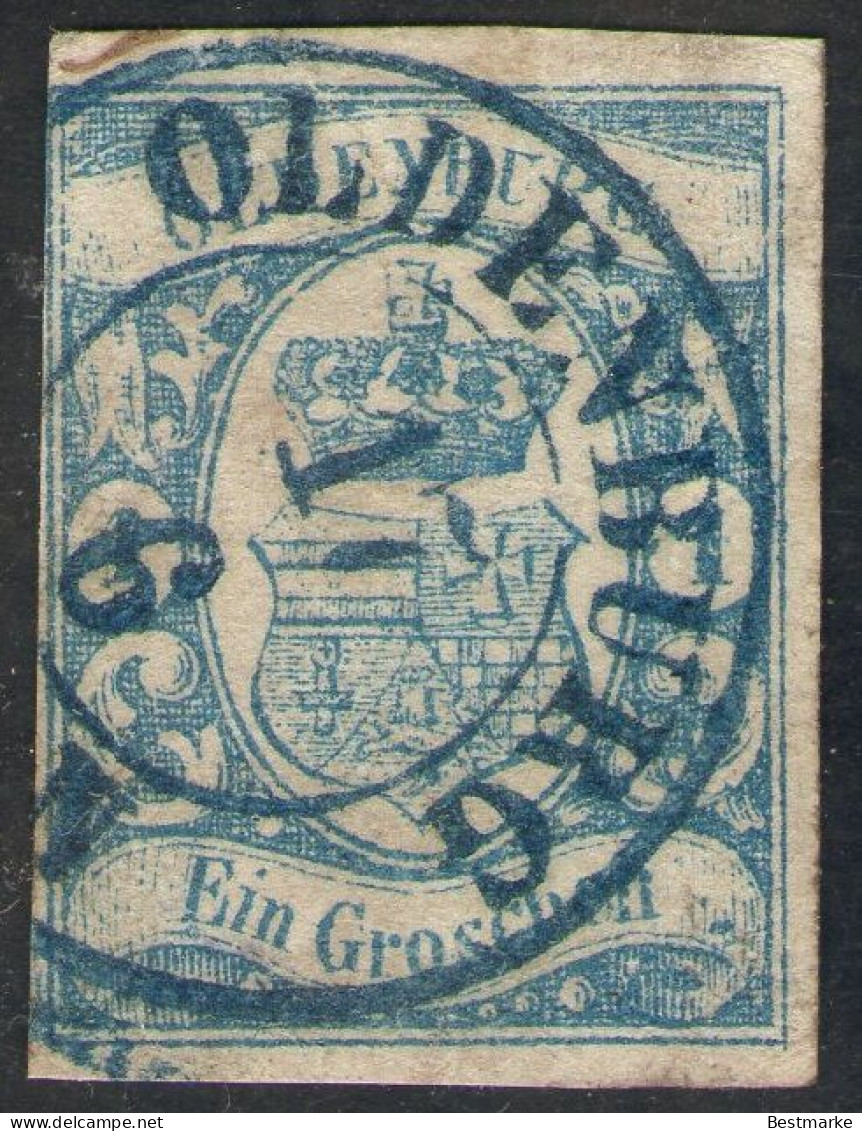 OLDENBURG 17/6 Auf 1 Groschen Blau - Oldenburg Nr. 12 A - Geprüft BPP - Oldenbourg