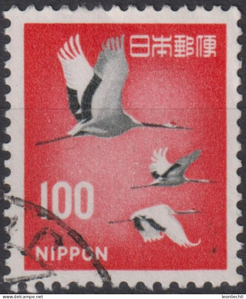 1968 Japan-Nippon ° Mi:JP 1007A, Sn:JP 888A, Yt:JP 844A, Red-crowned Cranes (Grus Japonensis) - Usados