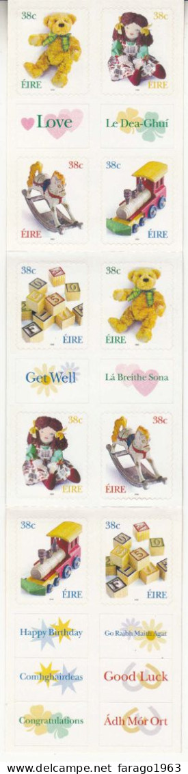 2002 Ireland Toys Jouets Teddy Bear Train  Complete Booklet Of 10 MNH @ BELOW FACE VALUE - Booklets