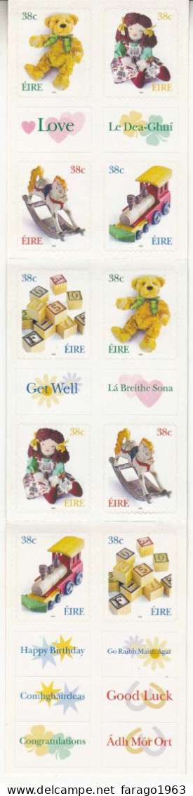 2002 Ireland Toys Jouets Teddy Bear Train  Complete Booklet Of 10 MNH @ BELOW FACE VALUE - Markenheftchen
