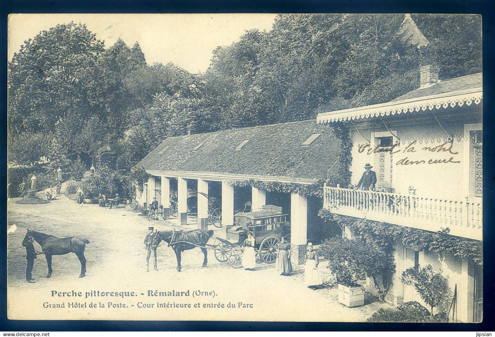 Cpa Du 61 Perche Pittoresque  Rémalard - Grand Hôtel De La Poste -- Cour Intérieure Et Entrée Du Parc     STEP10 - Remalard