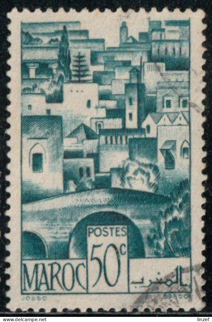 Maroc 1947 Yv. N°249 - 50c Bleu-vert Pont De Bein El Mdoum - Oblitéré - Usados
