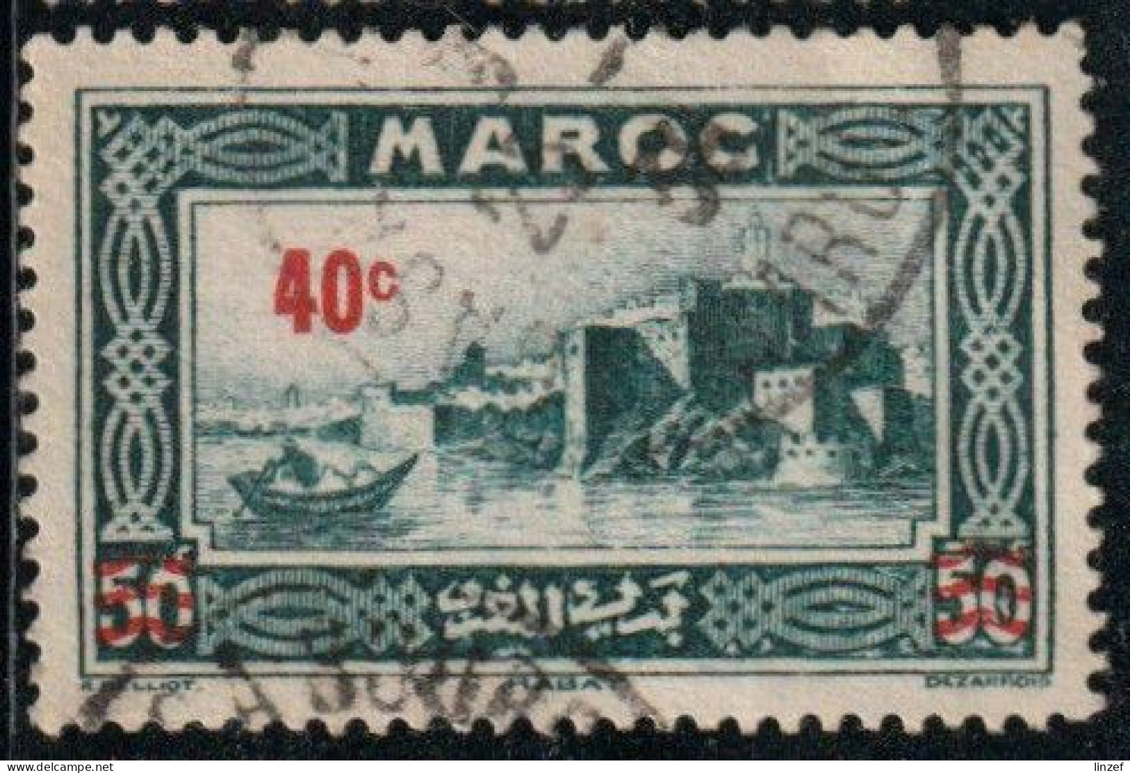 Maroc 1939 Yv. N°162 - 40c S. 50c Vert-bleu Kasbah Des Oudaïas - Oblitéré - Used Stamps