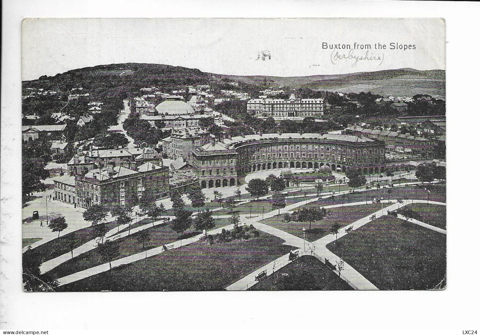 BUXTON FROM THE SLOPES. - Derbyshire