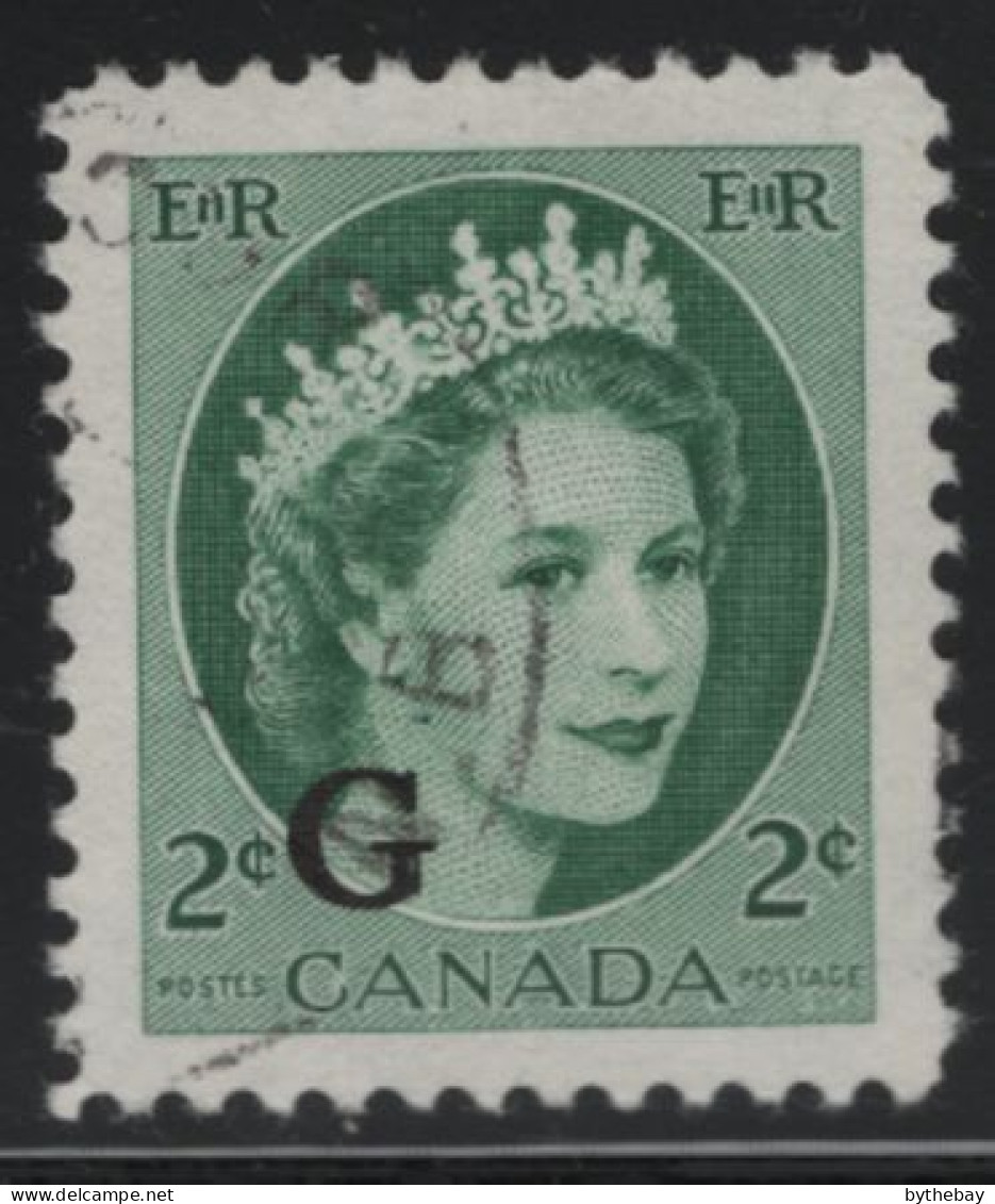 Canada 1955-56 Used Sc O41 2c QEII Wilding G Overprint - Surchargés