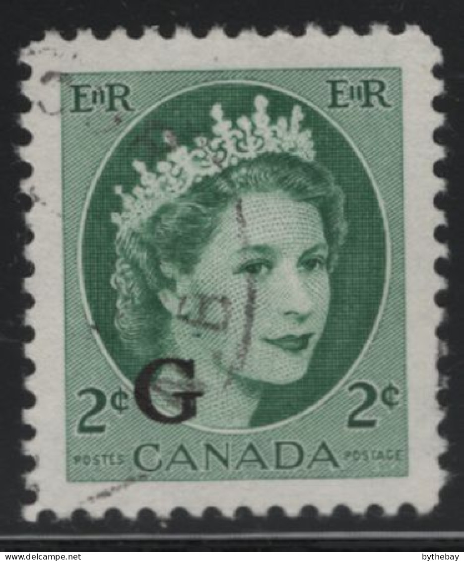 Canada 1955-56 Used Sc O41 2c QEII Wilding G Overprint - Aufdrucksausgaben