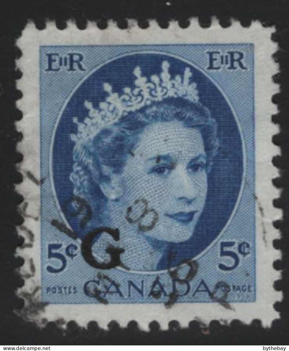 Canada 1955-56 Used Sc O44 5c QEII Wilding G Overprint - Sovraccarichi