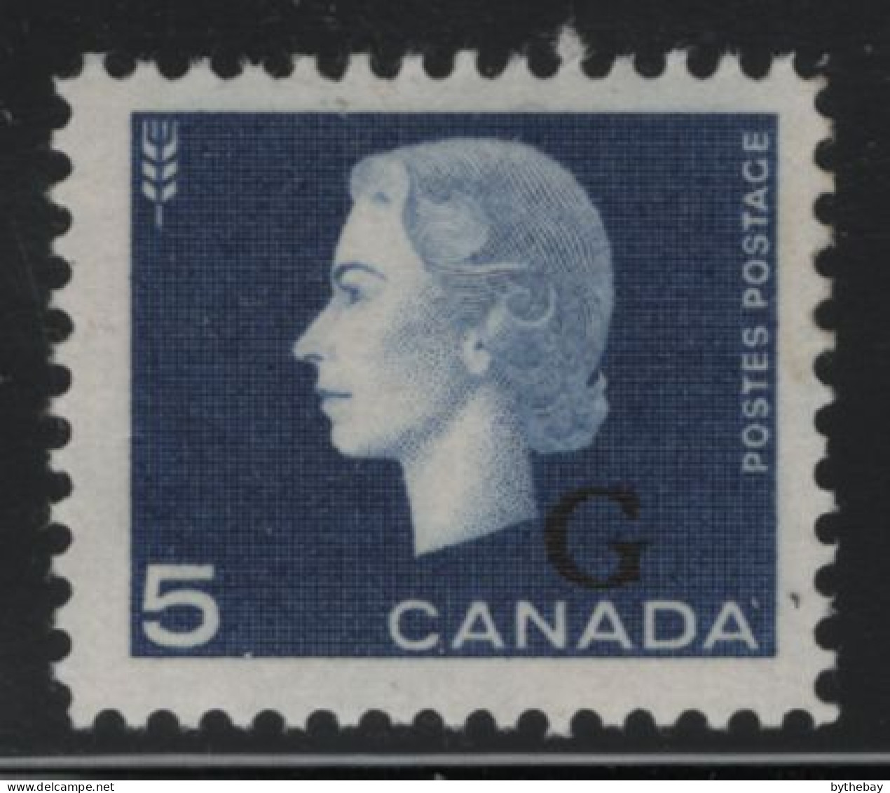 Canada 1963 MNH Sc O49 5c QEII Cameo G Overprint, Glazed Gum - Aufdrucksausgaben