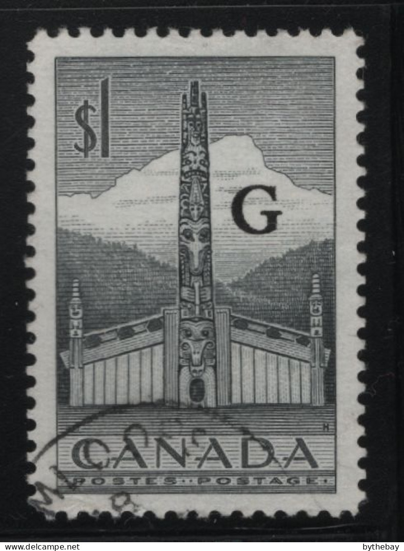 Canada 1951-53 Used Sc O32 $1 Totem Pole G Overprint - Surchargés