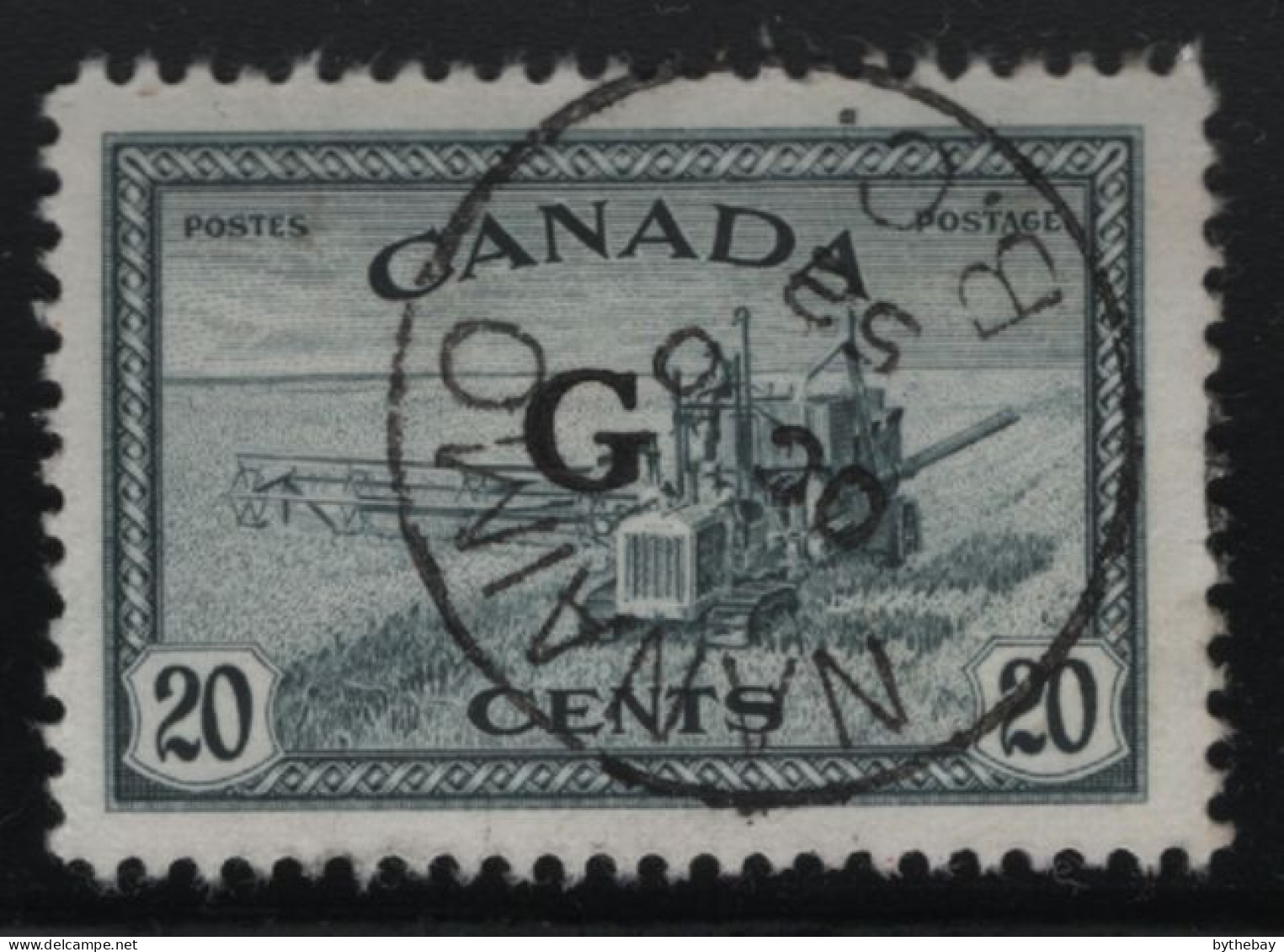 Canada 1950-51 Used Sc O23 20c Combine G Overprint SON CDS - Sovraccarichi