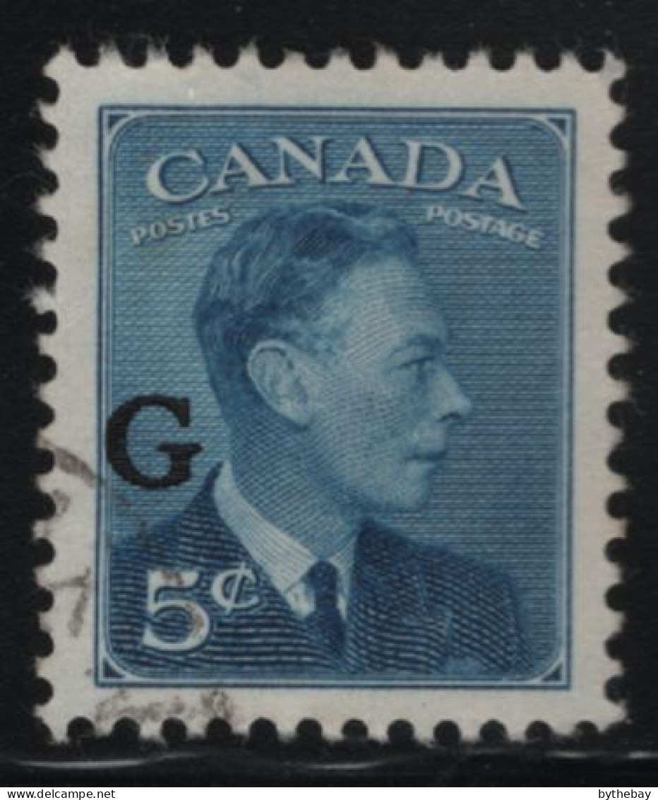 Canada 1950 Used Sc O20 5c KGVI Postes-Postage G Overprint 4 - Surchargés