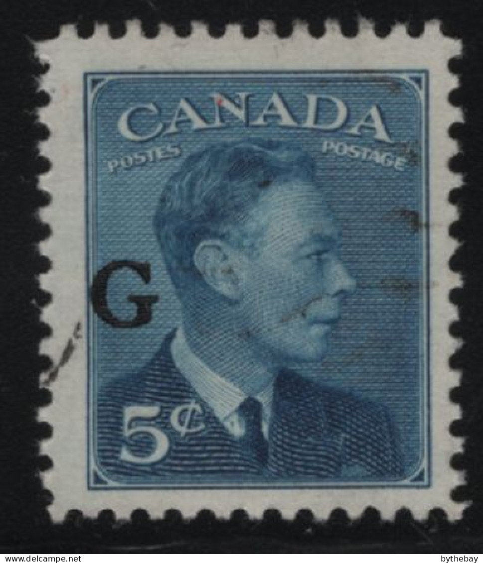 Canada 1950 Used Sc O20 5c KGVI Postes-Postage G Overprint 4 - Aufdrucksausgaben