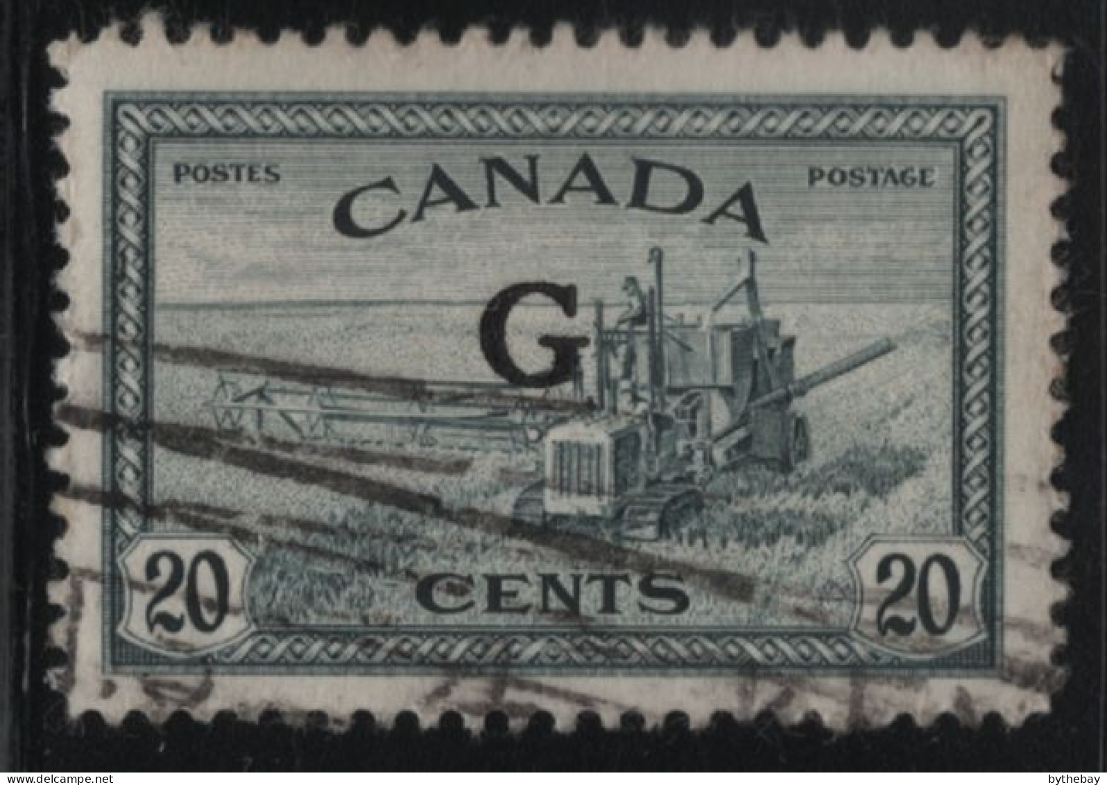 Canada 1950-51 Used Sc O23 20c Combine G Overprint - Overprinted