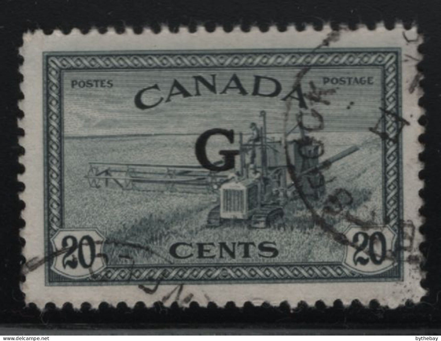 Canada 1950-51 Used Sc O23 20c Combine G Overprint Variety - Overprinted