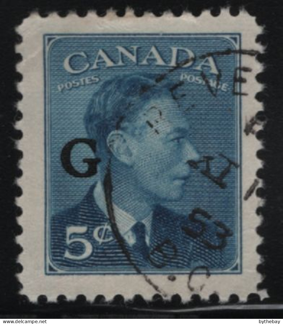 Canada 1950 Used Sc O20 5c KGVI Postes-Postage G Overprint 2 - Aufdrucksausgaben