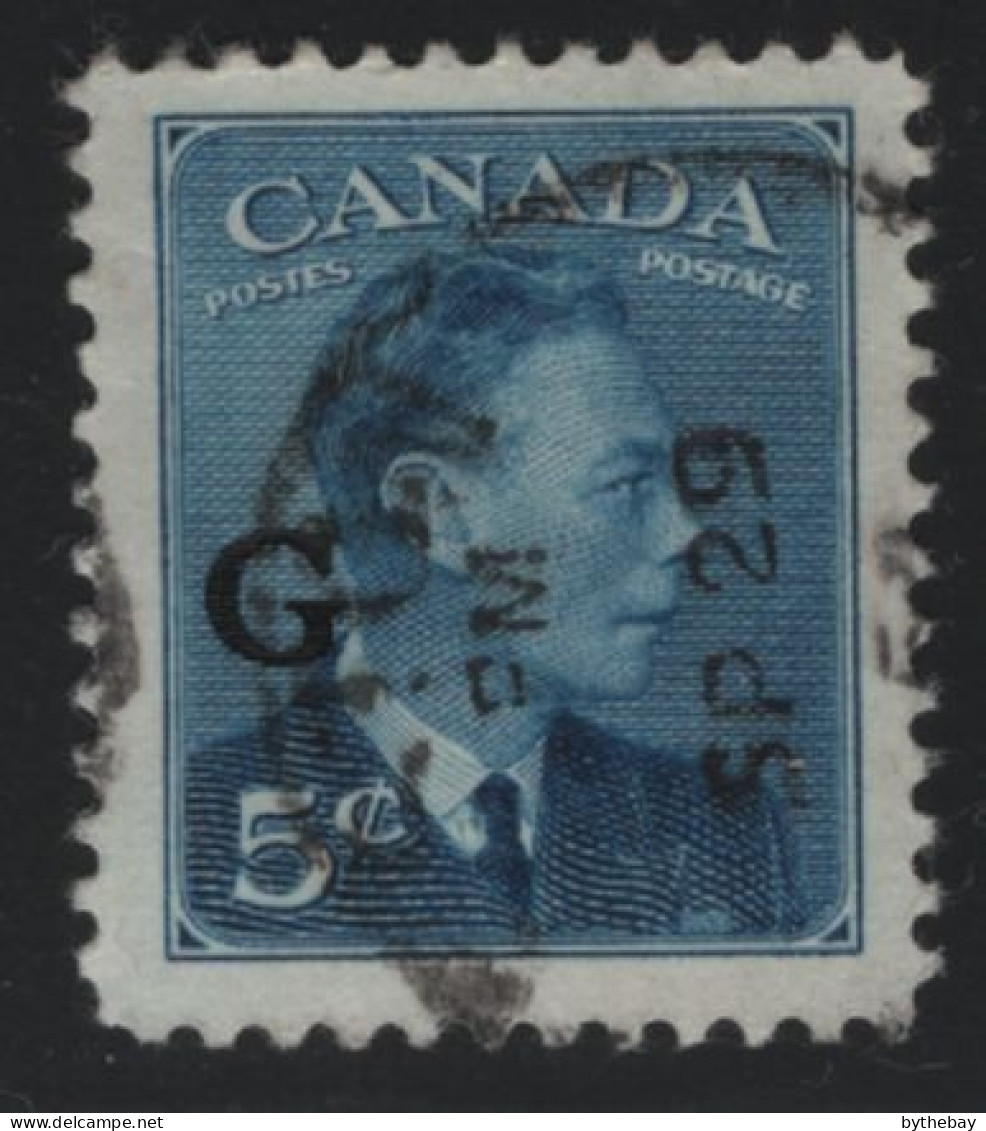 Canada 1950 Used Sc O20 5c KGVI Postes-Postage G Overprint 1 - Sovraccarichi