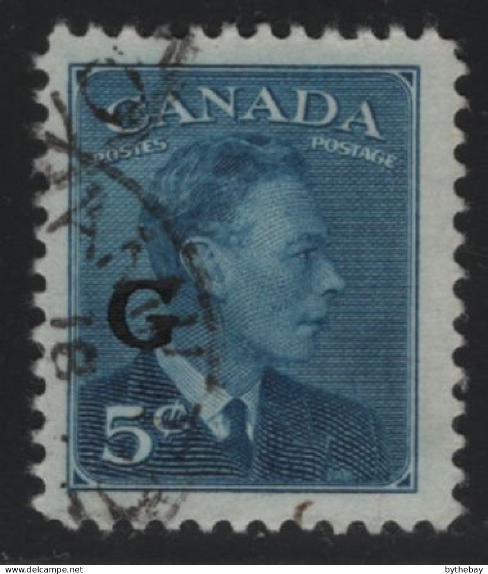 Canada 1950 Used Sc O20 5c KGVI Postes-Postage G Overprint 1 - Aufdrucksausgaben