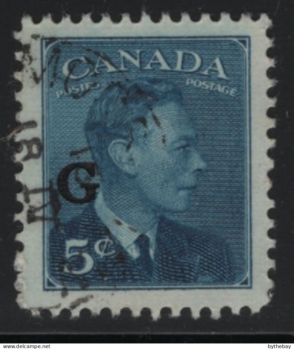 Canada 1950 Used Sc O20 5c KGVI Postes-Postage G Overprint 1 - Surchargés