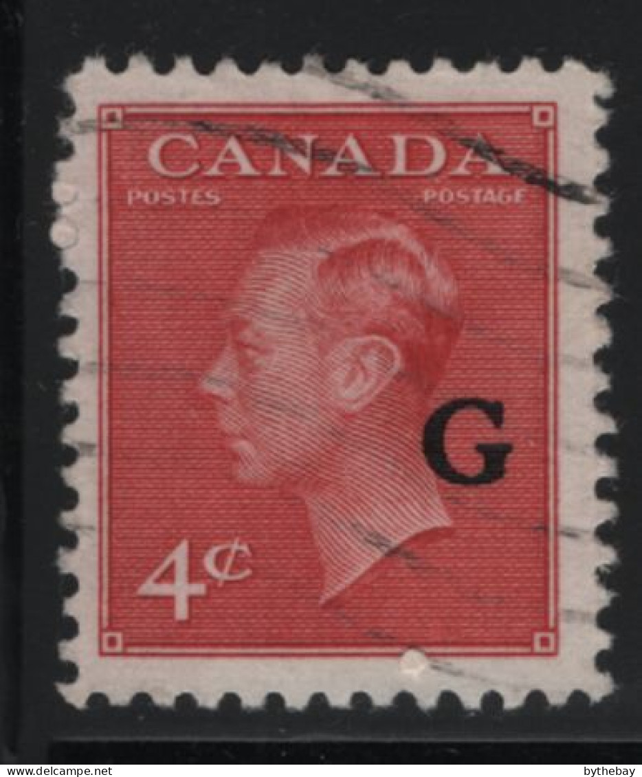 Canada 1950 Used Sc O19 4c KGVI Postes-Postage G Overprint - Overprinted