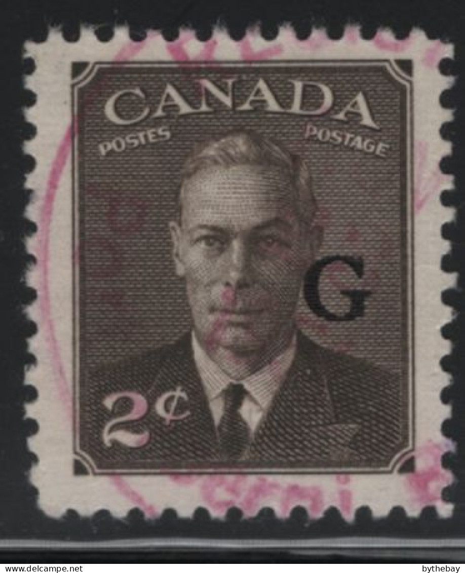 Canada 1950 Used Sc O17 2c KGVI Postes-Postage G Overprint - Overprinted