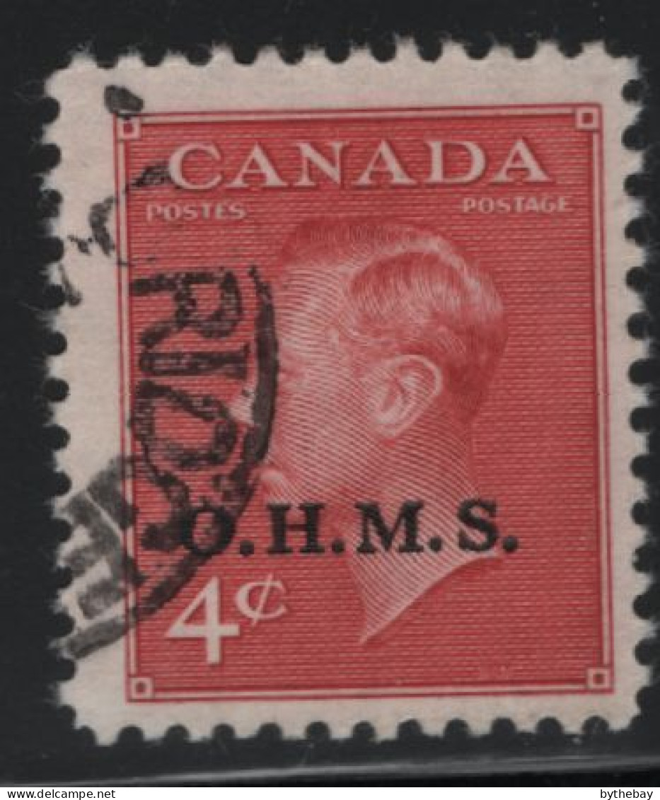 Canada 1950 Used Sc O15 4c KGVI Postes-Postage O.H.M.S. Overprint 2 - Sovraccarichi