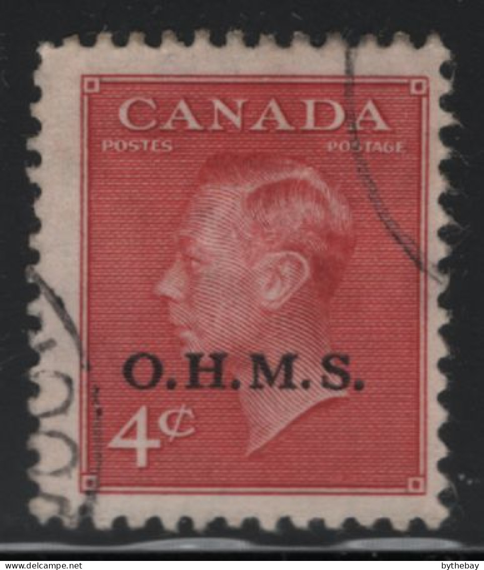 Canada 1950 Used Sc O15 4c KGVI Postes-Postage O.H.M.S. Overprint 2 - Sovraccarichi