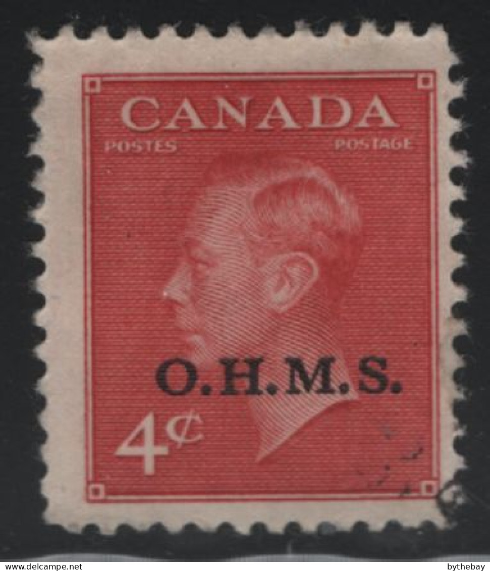 Canada 1950 Used Sc O15 4c KGVI Postes-Postage O.H.M.S. Overprint 1 - Sobrecargados