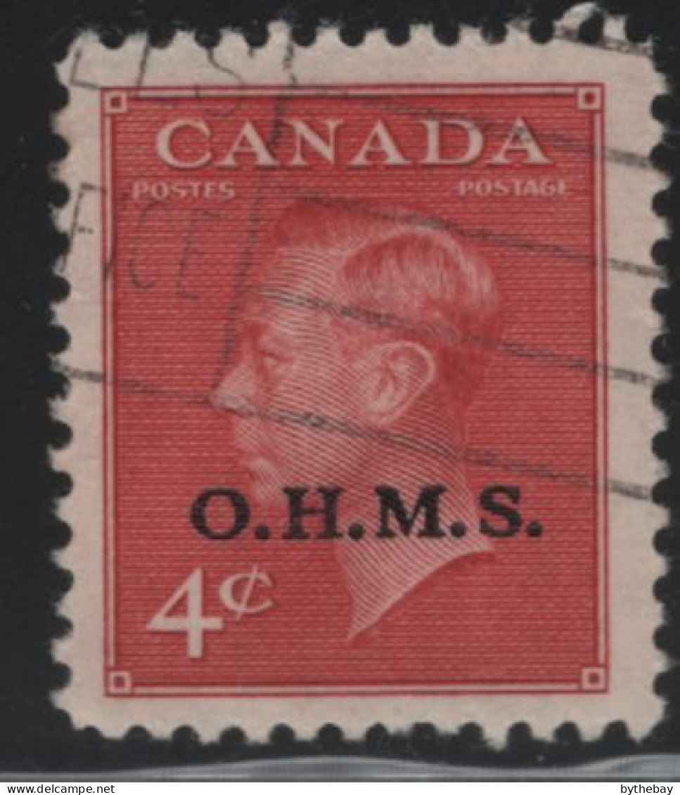 Canada 1950 Used Sc O15 4c KGVI Postes-Postage O.H.M.S. Overprint 1 - Sovraccarichi