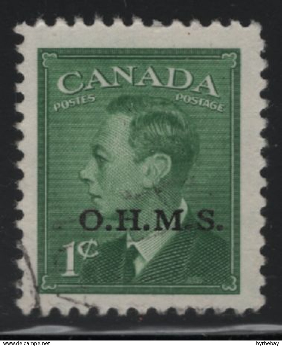 Canada 1950 Used Sc O12 1c KGVI Postes-Postage O.H.M.S. Overprint Shift - Surchargés