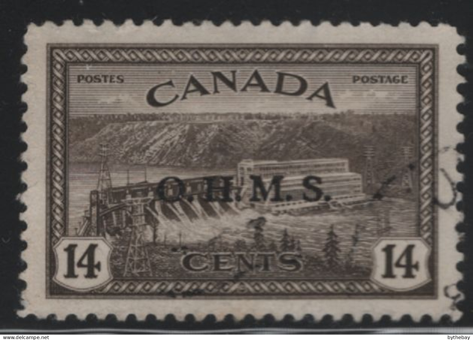 Canada 1949-1950 Used Sc O7 14c Hydro Plant O.H.M.S. Overprint - Sobrecargados