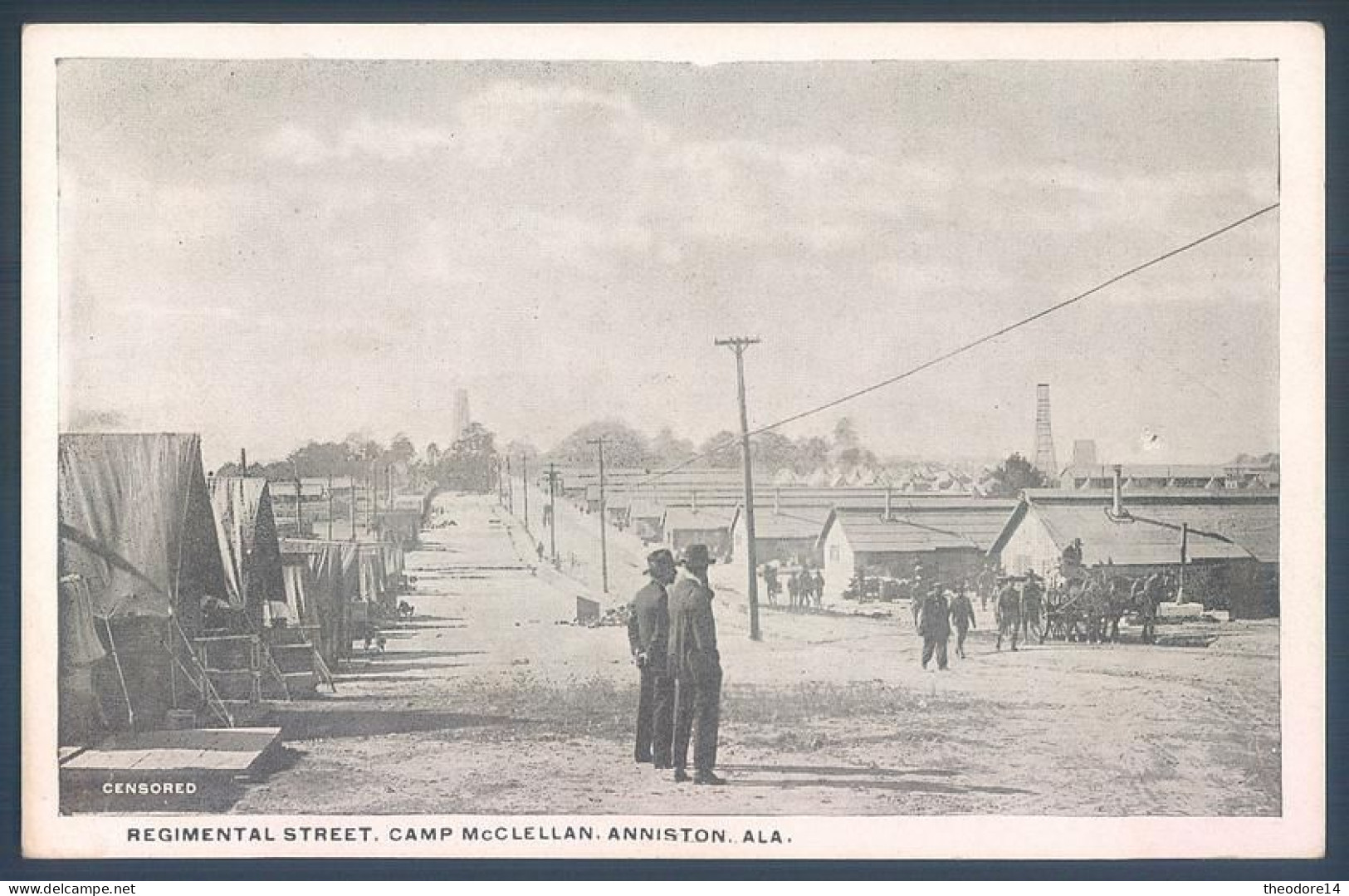 AL Alabama Regimental Street Camp McCLELLAN ANNISTON Ala Censored - Altri & Non Classificati