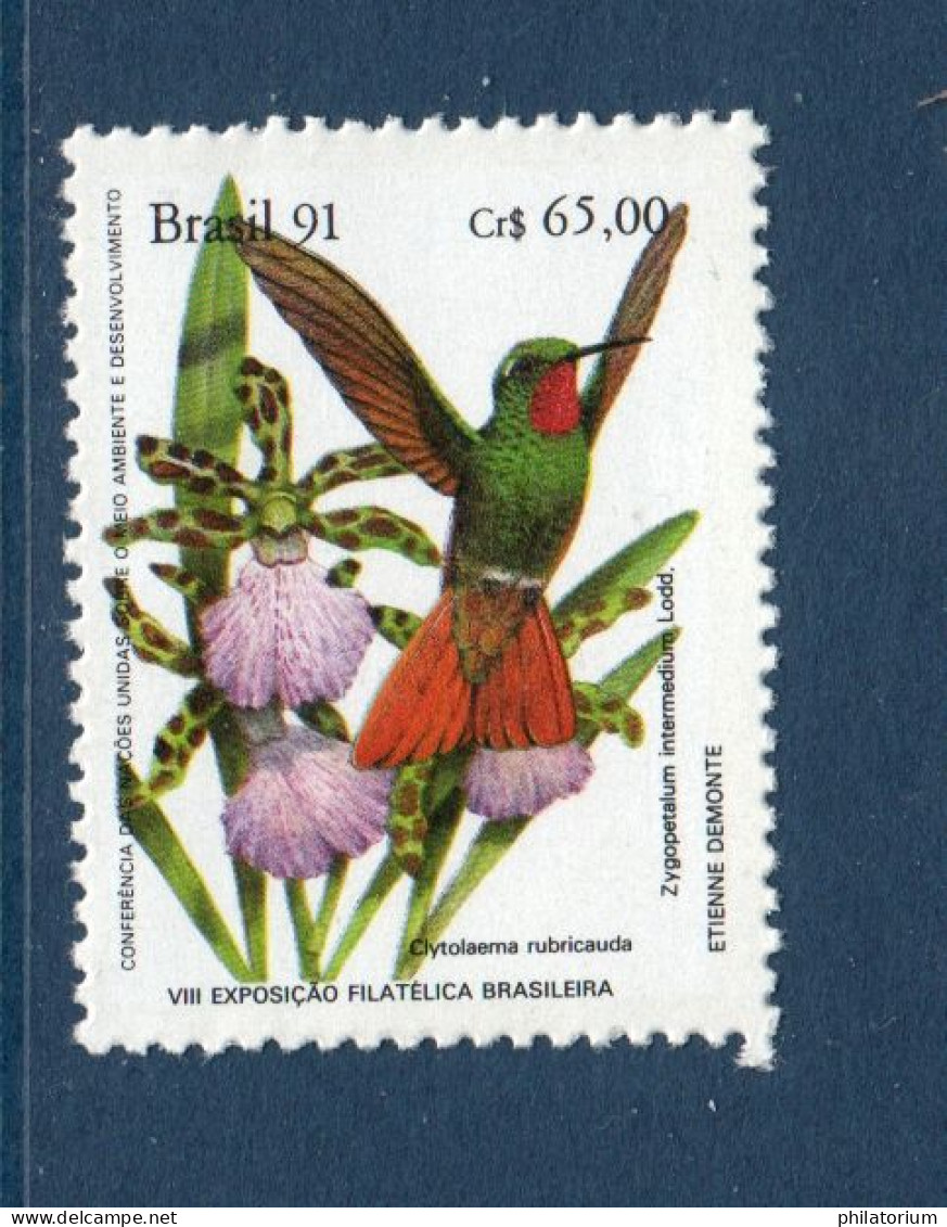 Brésil, Brasil, **, Yv 2042, Mi 2437, Colibri Rubis-émeraude (Clytolaema Rubricauda), - Segler & Kolibris