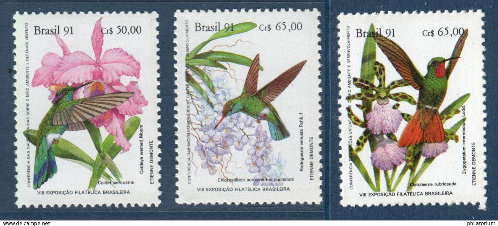 Brésil, Brasil, **, Yv 2040, 2041, 2042, Mi 2435, 2436, 2437, Colibri, - Hummingbirds