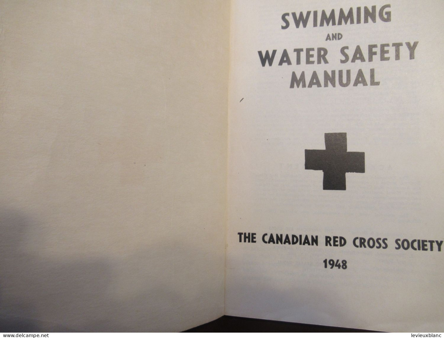 Manuel Canadien/Anglais/Swimming And  Water Safety Manual/The Canadian Red  Cross Society/1948   LIV215 - 1900-1949