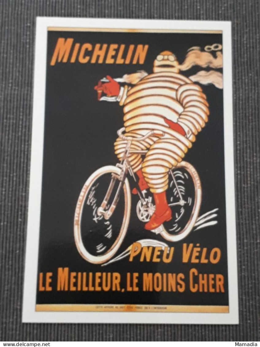 CARTE POSTALE PUBLICITAIRE MICHELIN BIBENDUM PNEUMATIQUES VELO - Publicité