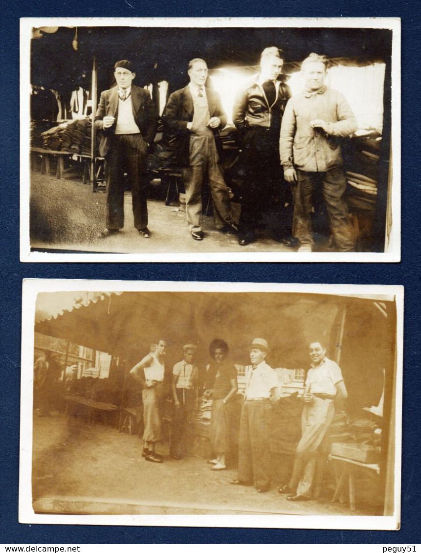 Carte-photo. Atelier De Confections Pantalons Et Vestes. Deux Photos. A Identifier - To Identify