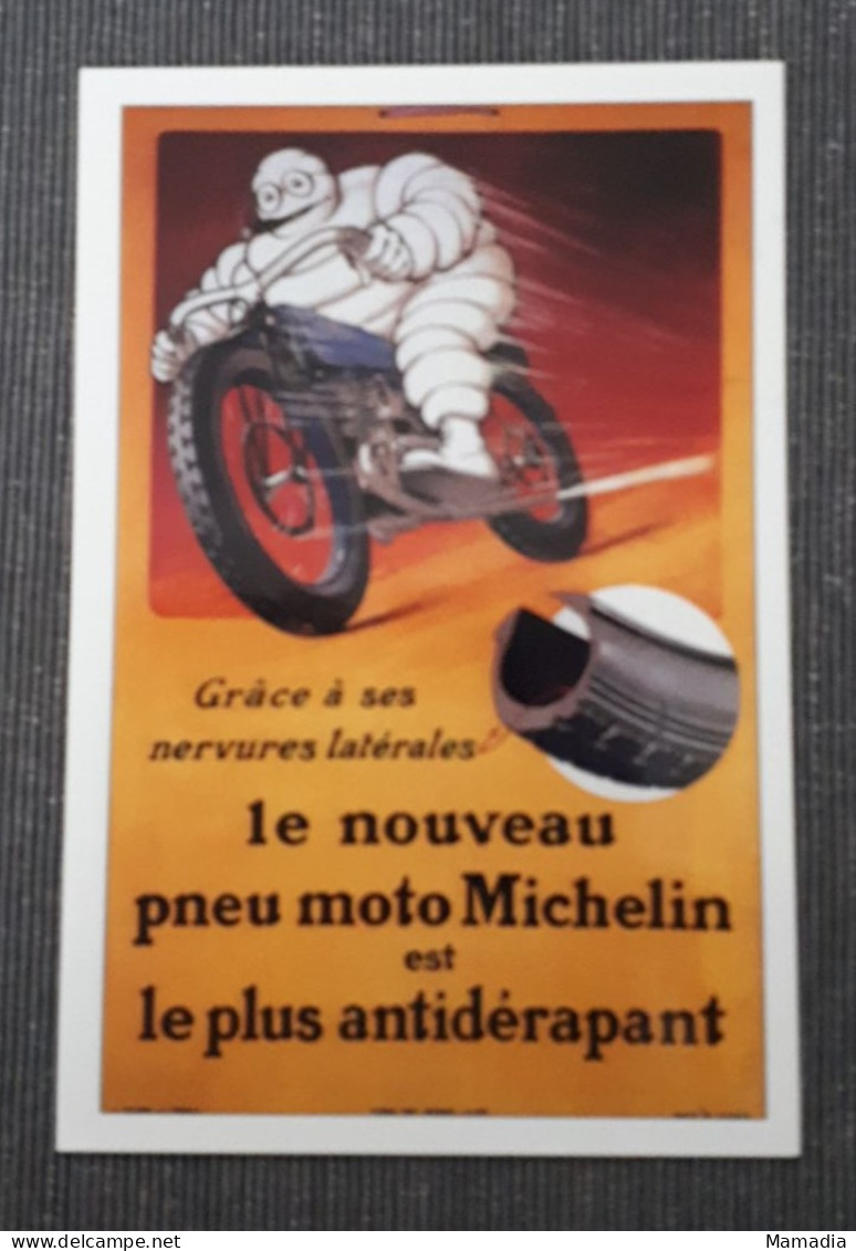 CARTE POSTALE PUBLICITAIRE MICHELIN BIBENDUM PNEUMATIQUES MOTO - Reclame