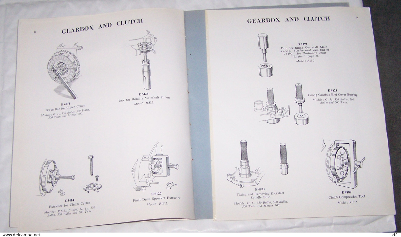 MOTOR CYCLE SERVICE TOOLS MANUAL ROYAL ENFIELD, MANUEL MOTO MOTOCYCLETTE, 1953 - Motorräder