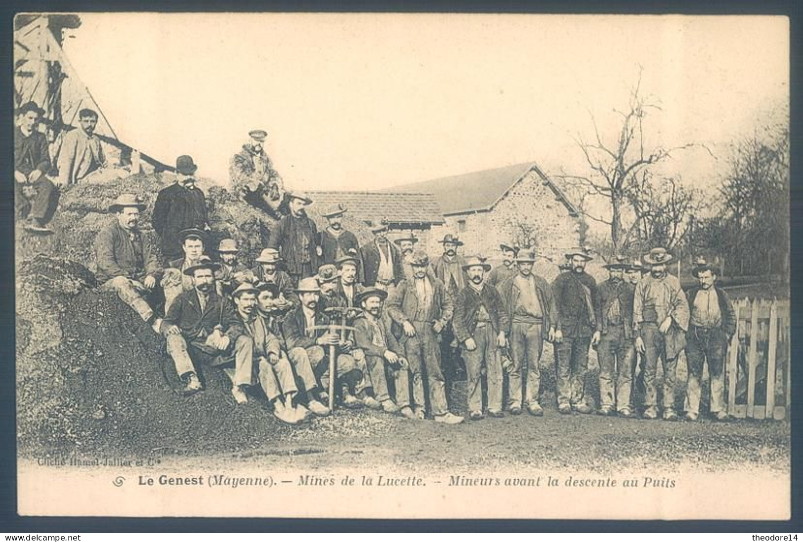 53 Le Genest Saint Isle Mines De La Lucette Mineurs Avant La Descente Au Puits TBE - Le Genest Saint Isle