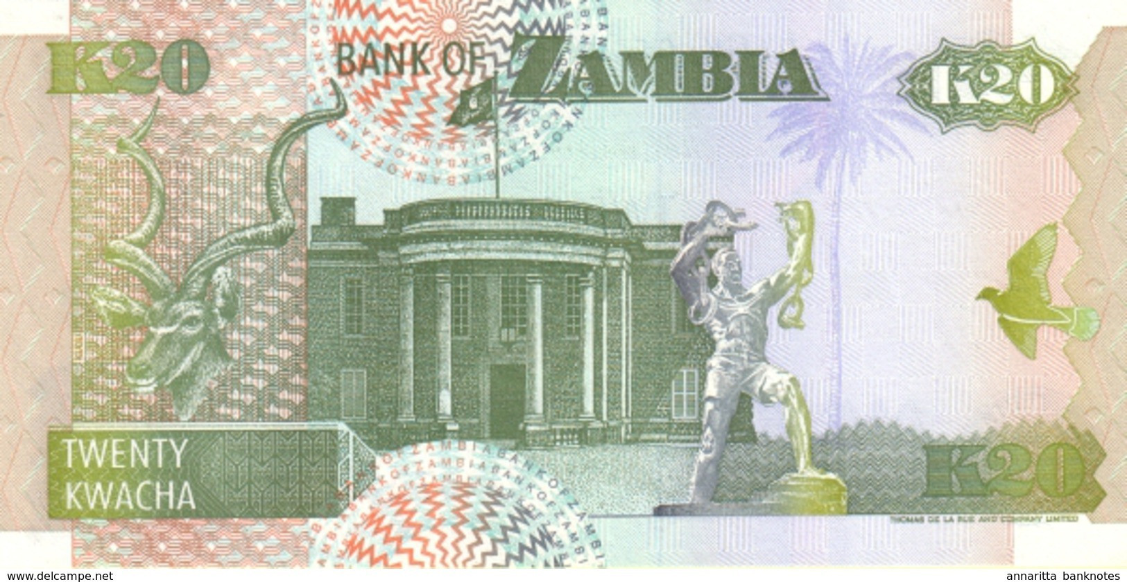 Zambia 20 Kwacha 1992 (1995), UNC (P-36b, B-137b) - Zambia