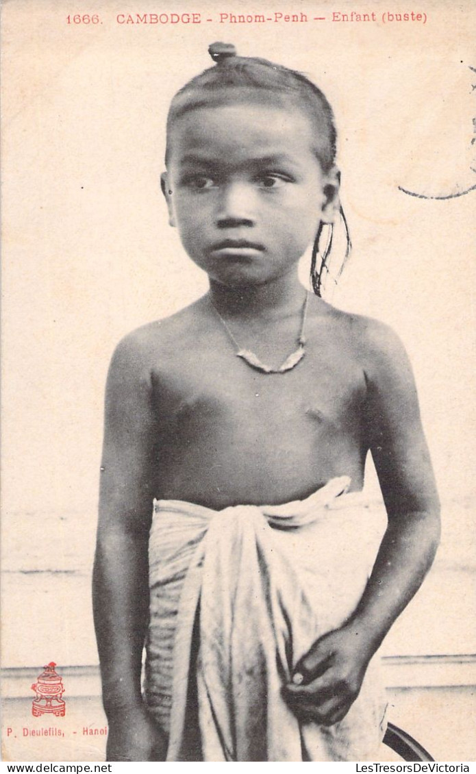Cambodge - Phnom Penh - Enfant - Buste - Carte Postale Ancienne - Cambodia