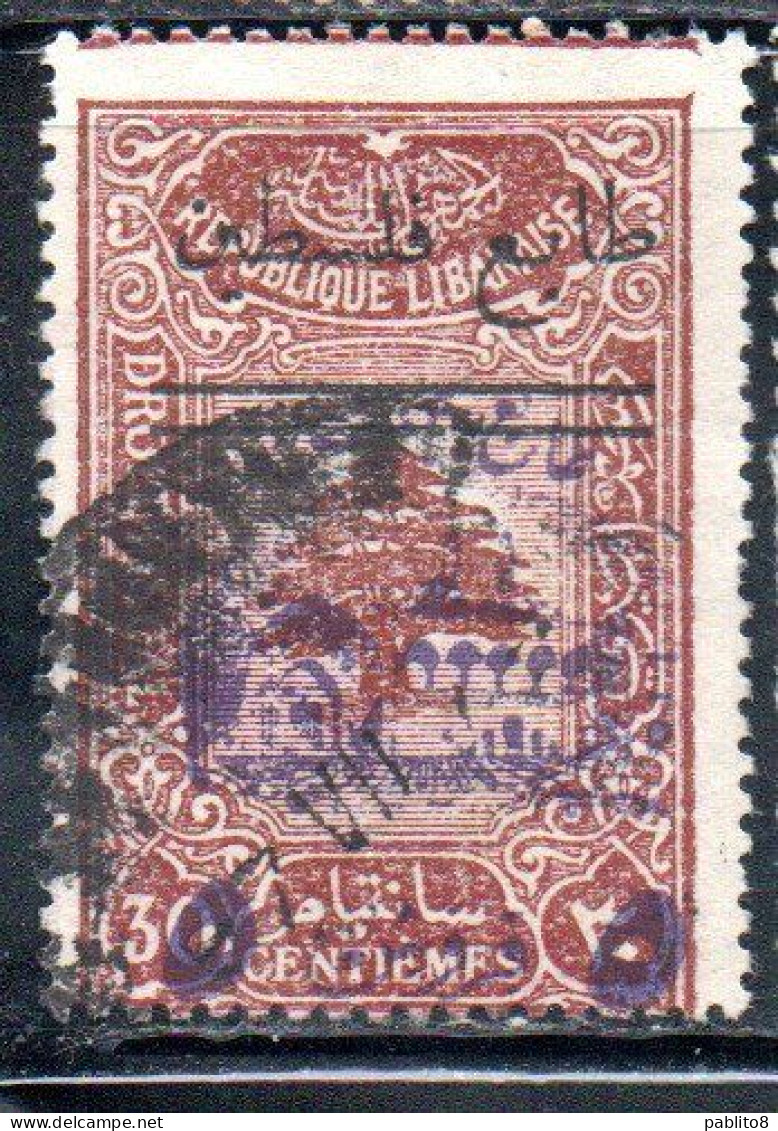 LIBANO LEBANON LIBAN 1945 1948 ARMY POSTA TAX STAMPS SURCHERGED 5pi On 30c USED USATO OBLITERE - Liban