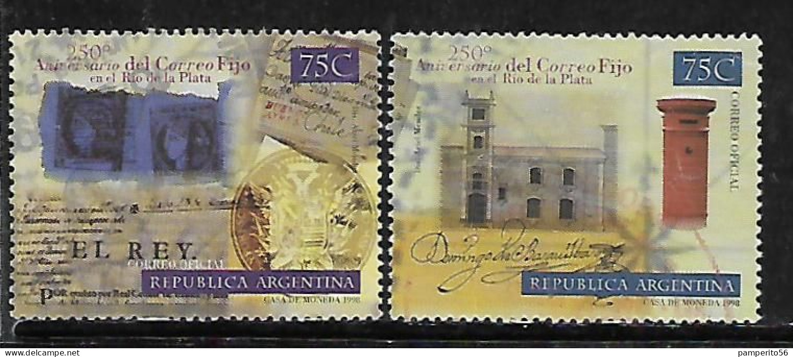 ARGENTINA - AÑO 1998 - 250 Aniversario Del Establecimiento Del Correo Regular En Río De La Plata. - SERIE MNH - Unused Stamps